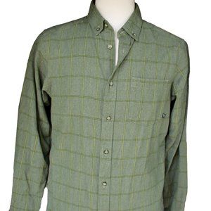 Men's Small Green Plaid Mountain Hardwear Long Sleeve Button Down Collard Shirt